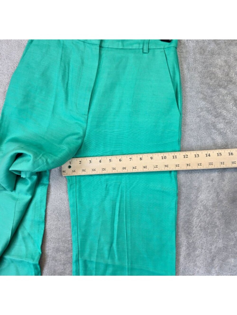 Sezane Dress Pants Womens 34 US 2 Green Viscose Twill Wide Leg High Rise - Picture 10 of 12